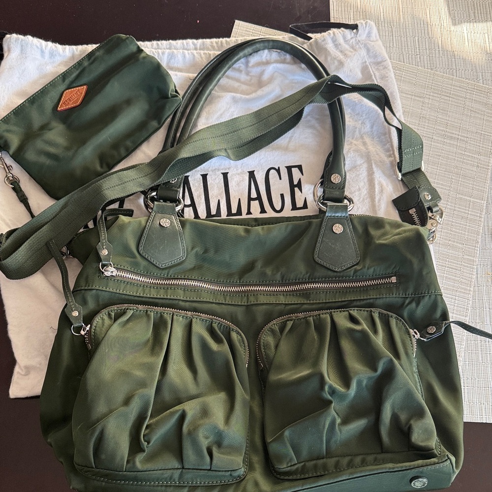 MZ Wallace Forest Green Crossbody Tote Bag Set